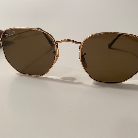 Ray-Ban Hexagonal 54mm Brown Gradient Polarized Sunglasses - Picture 5 of 12